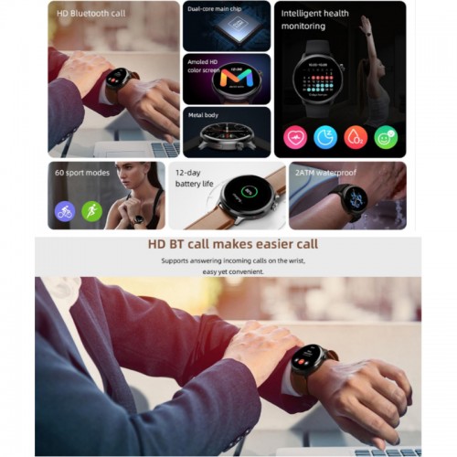 Mibro Lite 2 Dual-Core Main Chip 1.3" Amoled HD Display Bluetooth Calling Smartwatch With Dual Straps